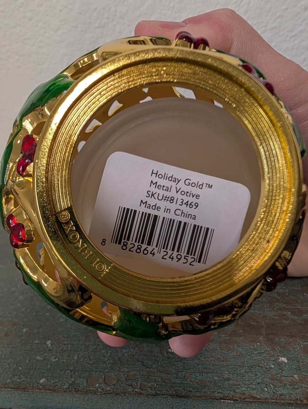 Lenox For the Holidays Holiday Gold Holly Votive Tea-Light Candle Holder NIB - Picture 5 of 11